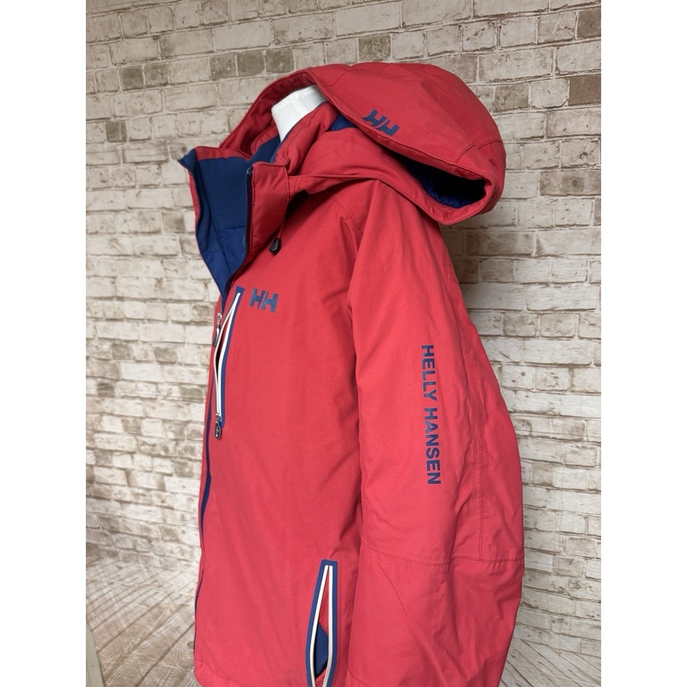 Helly Hansen Ski Jacket Mens Large Red Good RECCO Helly Tech Performance Hooded - Picture 3 of 9